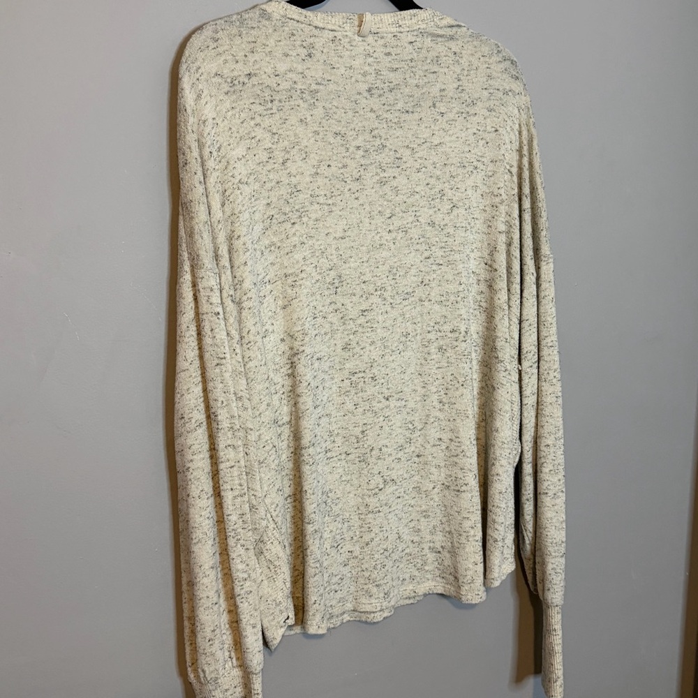 Anthro V-Neck Sweater in Oatmeal - Picture 4 of 4